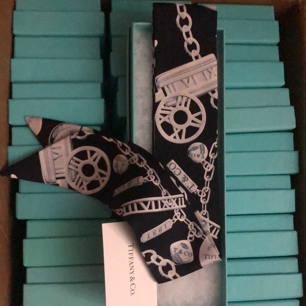 Tiffany & Co. Black and White Authentic Twilly